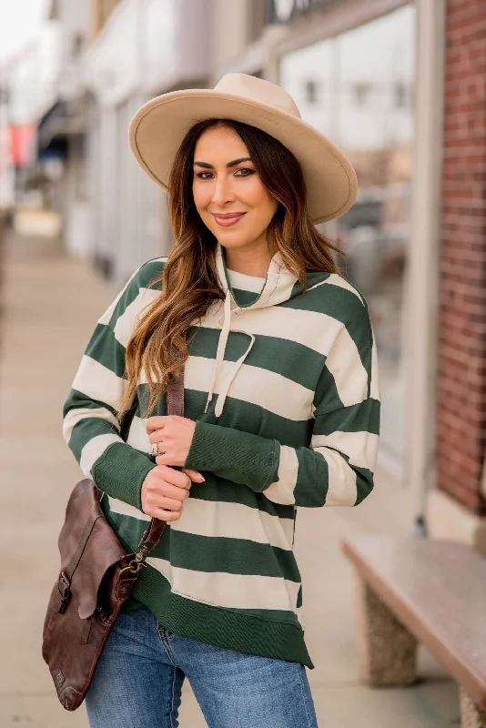 Incredible Savings Inside!Criss Cross Wrap Striped Cowl Neck