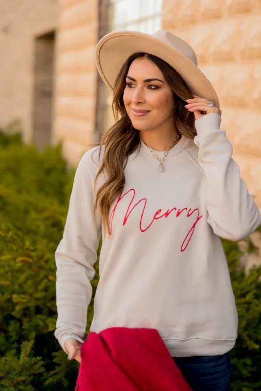 Price Drops You’ll Love!Cursive Merry Graphic Sweatshirt