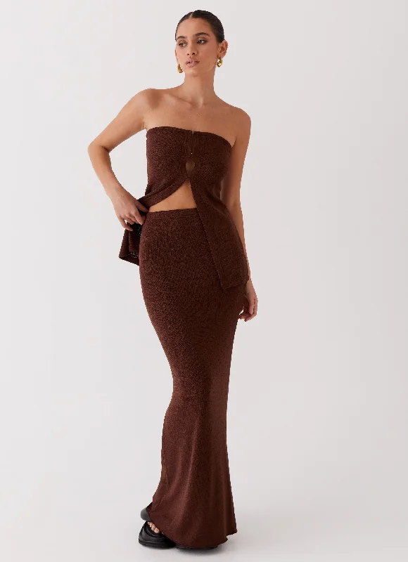 Limited Deals, Unlimited Savings!Delicate Lady Knit Maxi Skirt - Chocolate