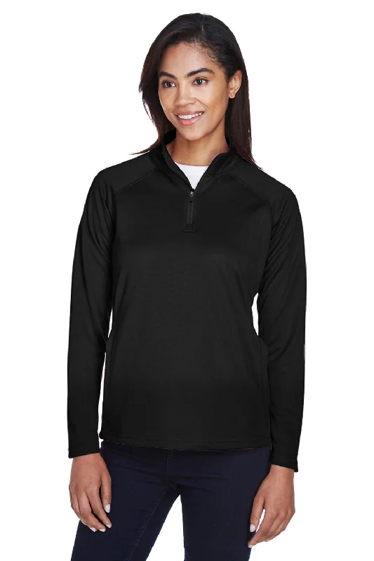 Save More When You Shop More!Devon & Jones Womens Compass Stretch Tech Moisture Wicking 1/4 Zip Sweatshirt - Black