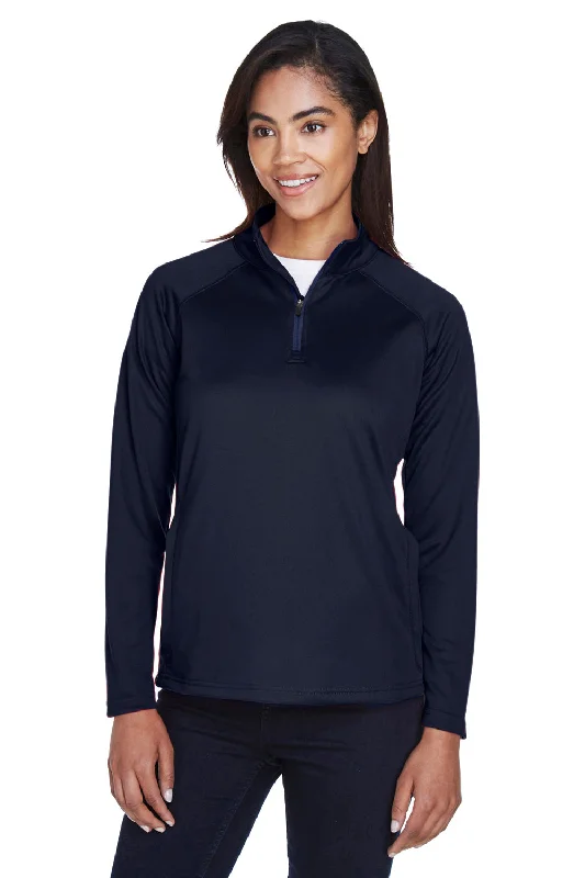 Get It Before It’s Gone!Devon & Jones Womens Compass Stretch Tech Moisture Wicking 1/4 Zip Sweatshirt - Navy Blue Get It Before It’s Gone!Devon & Jones Womens Compass Stretch Tech Moisture Wicking 1/4 Zip Sweatshirt - Navy Blue