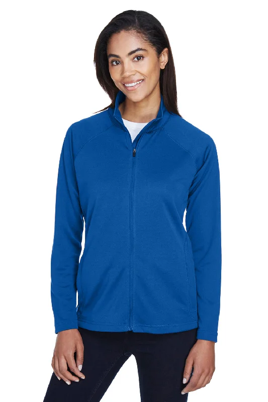 Upgrade for Less!Devon & Jones Womens Compass Stretch Tech Moisture Wicking Full Zip Sweatshirt - True Royal Blue Upgrade for Less!Devon & Jones Womens Compass Stretch Tech Moisture Wicking Full Zip Sweatshirt - True Royal Blue