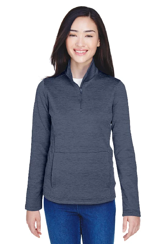 Limited Deals, Unlimited Savings!Devon & Jones Womens Newbury Fleece 1/4 Zip Sweatshirt - Heather Navy Blue Limited Deals, Unlimited Savings!Devon & Jones Womens Newbury Fleece 1/4 Zip Sweatshirt - Heather Navy Blue