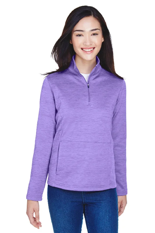Save More Than Ever!Devon & Jones Womens Newbury Fleece 1/4 Zip Sweatshirt - Heather Grape Purple Save More Than Ever!Devon & Jones Womens Newbury Fleece 1/4 Zip Sweatshirt - Heather Grape Purple