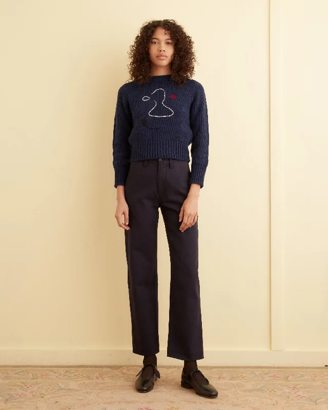 One Click Away from Big Savings!Doodle Crewneck - Navy