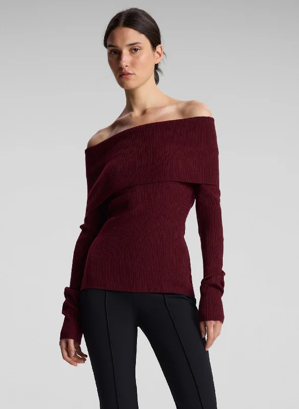 Shop the Hottest Deals!Evelyn Merino Off Shoulder Top