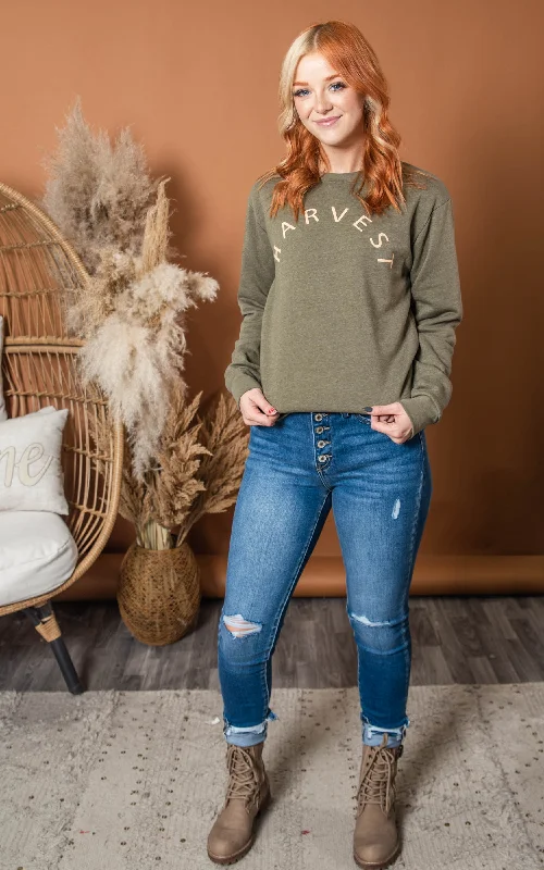 Limited Time Offer!Harvest Sweatshirt - Heather Olive** - Final Sale