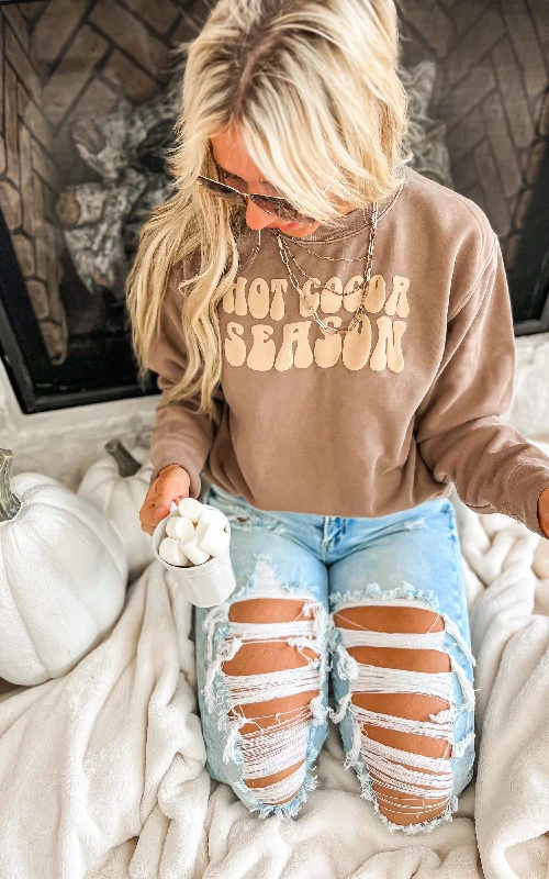 Your Shopping Wish, Our Discount Command!Hot Cocoa Pigment Dyed Sweatshirt**