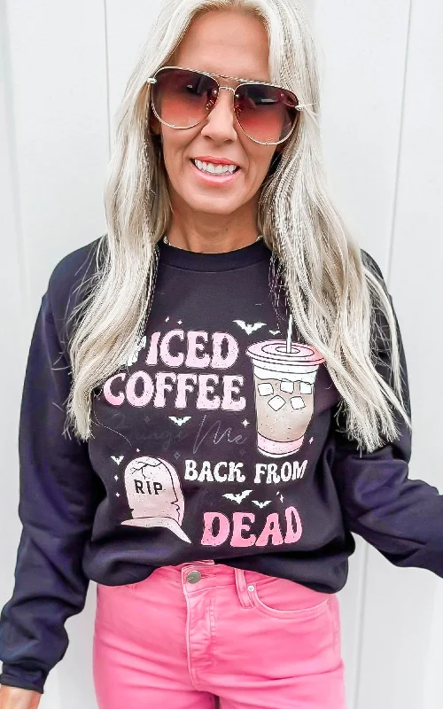 Price Drop Alert!Iced Coffee Brings Me to Life Graphic Crewneck Sweatshirt - Final Sale Price Drop Alert!Iced Coffee Brings Me to Life Graphic Crewneck Sweatshirt - Final Sale