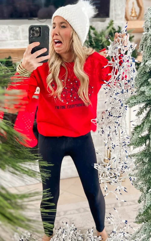 Seasonal Sale – Shop Now!It's Fine Everything is Fine Sweatshirt -Red** - Final Sale Seasonal Sale – Shop Now!It's Fine Everything is Fine Sweatshirt -Red** - Final Sale