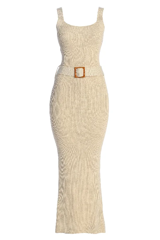Special Discounts Inside!Ivory Moonrise Ribbed Maxi Dress