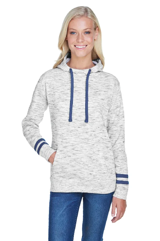 One Click Away from Big Savings!J America Womens Fleece Hooded Sweatshirt Hoodie - White/Navy Blue One Click Away from Big Savings!J America Womens Fleece Hooded Sweatshirt Hoodie - White/Navy Blue