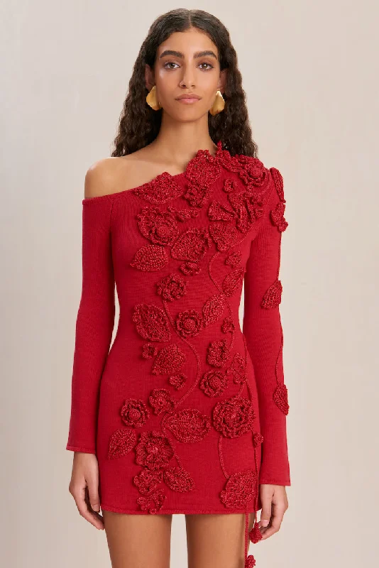 One Click Away from Big Savings!KAELA CROCHET DRESS - MERLOT