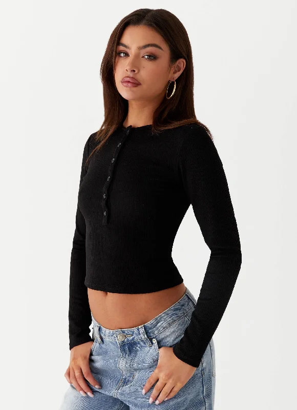 Your Discount is Waiting!Kellie Long Sleeve Knit Top - Black