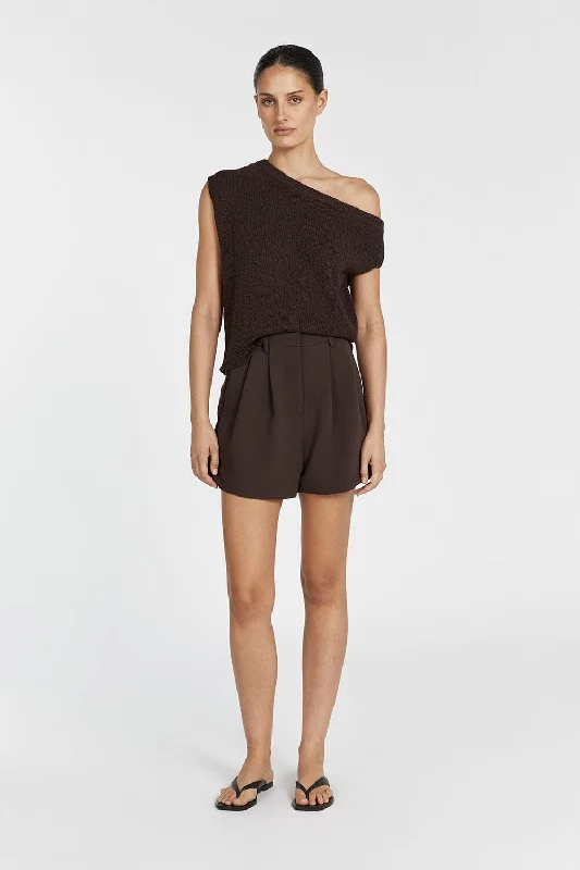 One Click Away from Big Savings!KERRY CHOC ASYM KNIT TOP