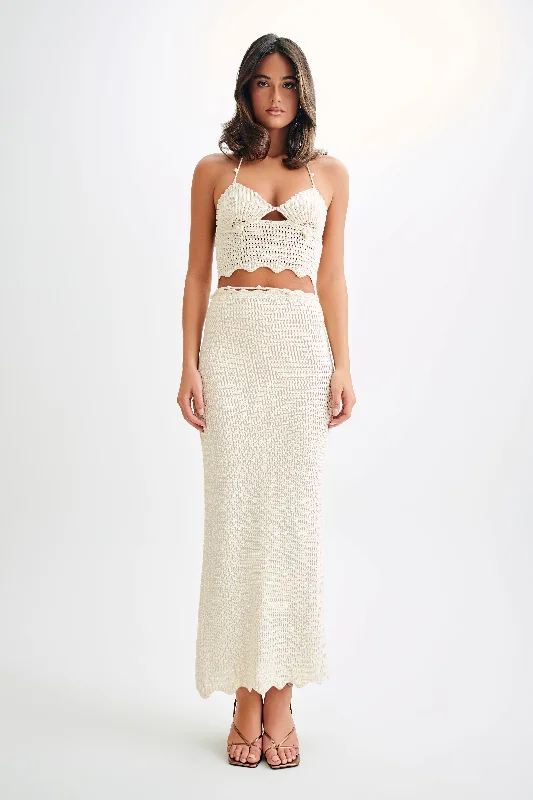 Unlock Huge Savings Now!Kira Knit Maxi Skirt - Buttercream