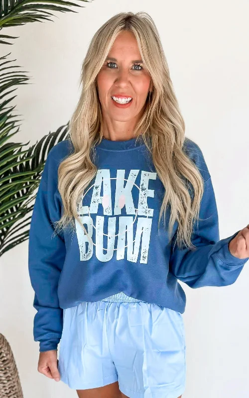 Don't Miss Out!Lake Bum Graphic Crewneck Sweatshirt