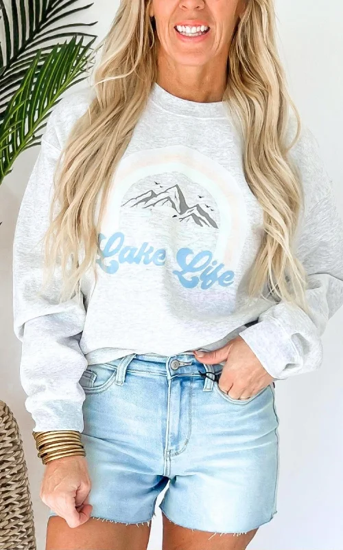 Hottest Discounts of the Year!Lake Life Graphic Crewneck Sweatshirt*