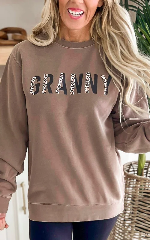 Huge Price Cuts Await!Leopard GRANNY Graphic Crewneck Sweatshirt