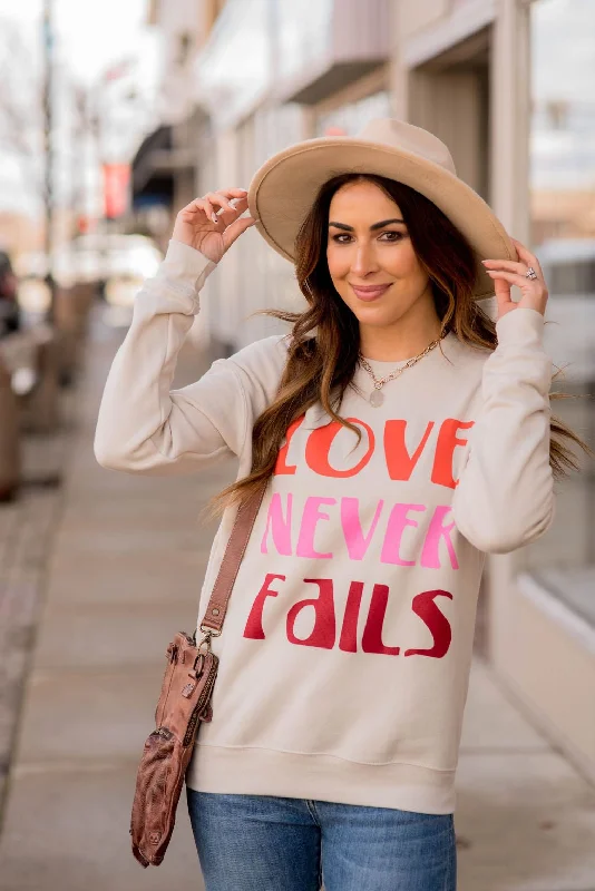 Upgrade for Less!Love Never Fails Graphic Crewneck