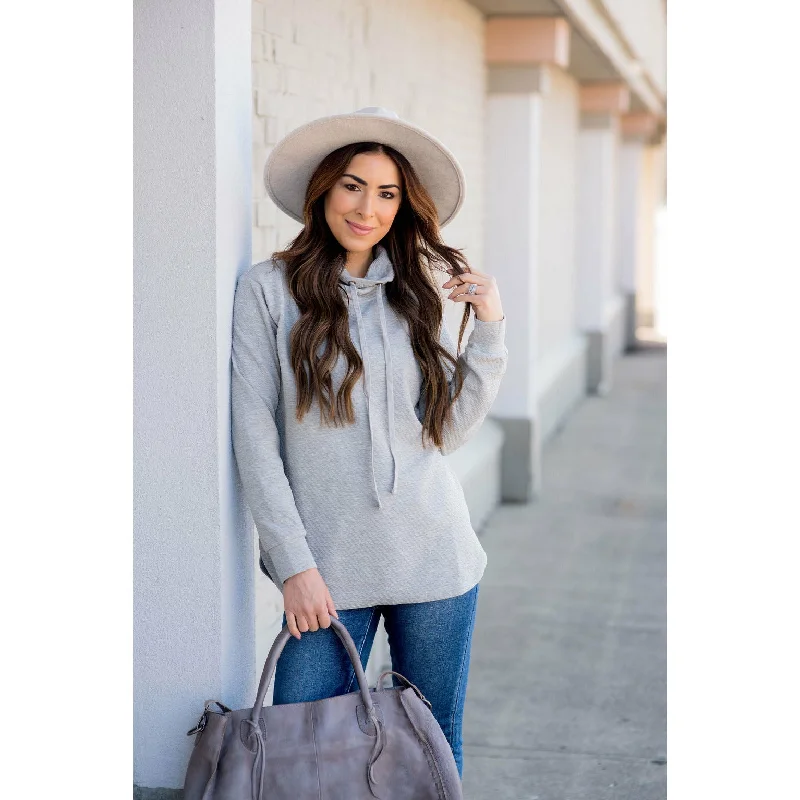 Shop More, Spend Less!Micro Quilted Cowl Neck