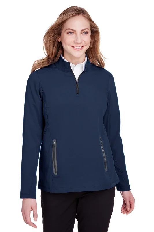 Steals and Deals Await!North End Womens Quest Performance Moisture Wicking 1/4 Zip Sweatshirt - Classic Navy Blue/Carbon Grey Steals and Deals Await!North End Womens Quest Performance Moisture Wicking 1/4 Zip Sweatshirt - Classic Navy Blue/Carbon Grey