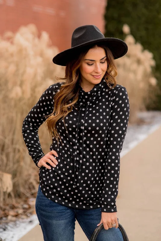 The Best Deals Won’t Wait!Polka Dot Cowl Neck