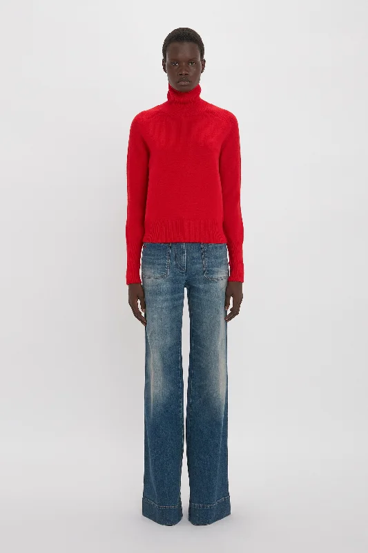 Hurry! While Supplies Last!Polo Neck Jumper In Red