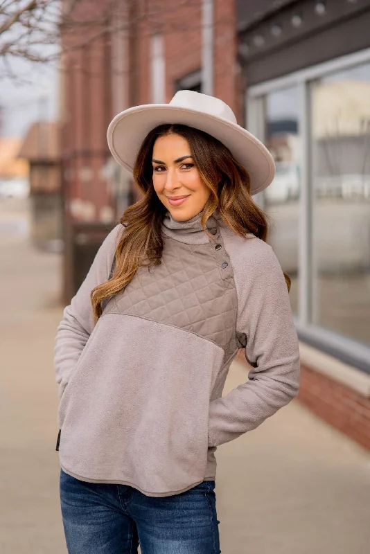 Incredible Savings Inside!Quilted Accented Plush Pullover