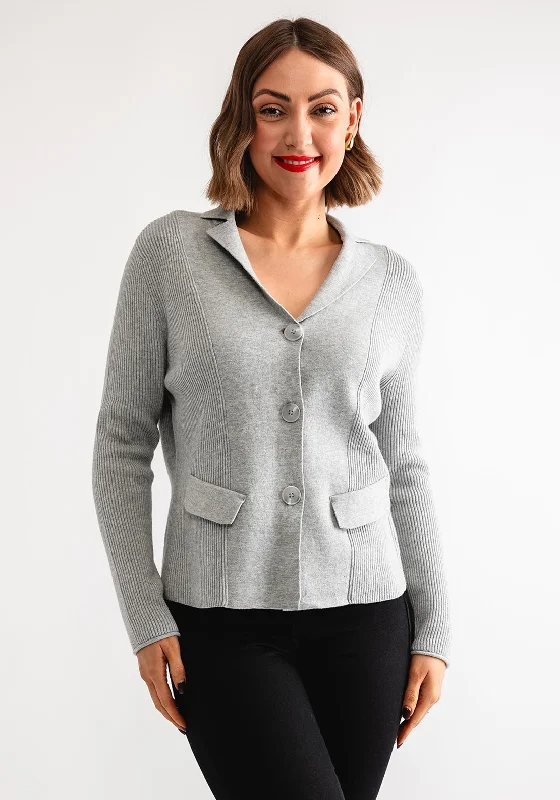 Find the Best Deals Here!Rabe Ribbed Knit Button up Cardigan, Grey