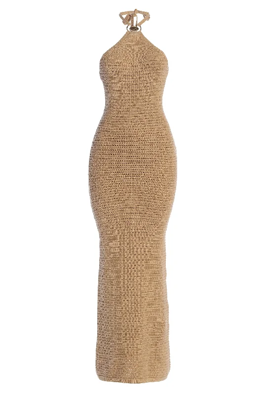 Flash Deals – Act Quickly!Sand Overseas Halter Maxi Dress