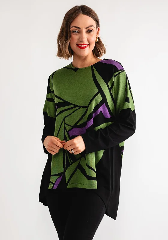 Seasonal Sale – Shop Now!Ever Sassy Abstract Print Knit Jumper, Green
