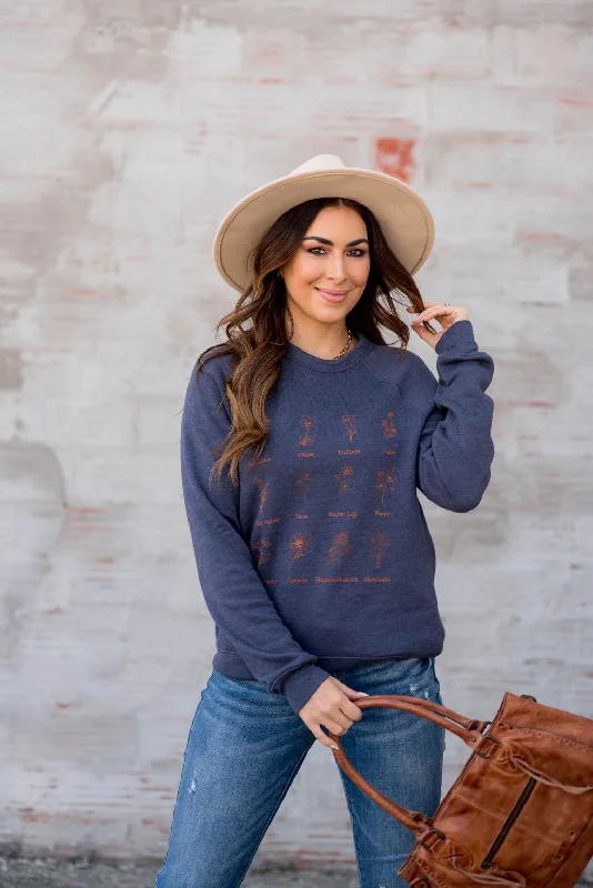 Score Big Savings Today!Sketched Floral Graphic Crewneck