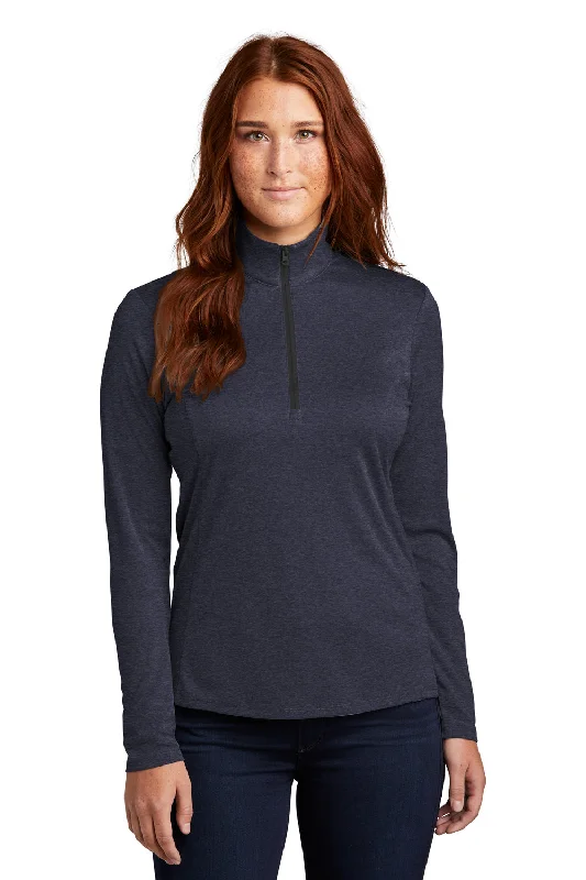 Save More Than Ever!Sport-Tek Womens Endeavor Moisture Wicking 1/4 Zip Sweatshirt - Heather Deep Navy Blue Save More Than Ever!Sport-Tek Womens Endeavor Moisture Wicking 1/4 Zip Sweatshirt - Heather Deep Navy Blue