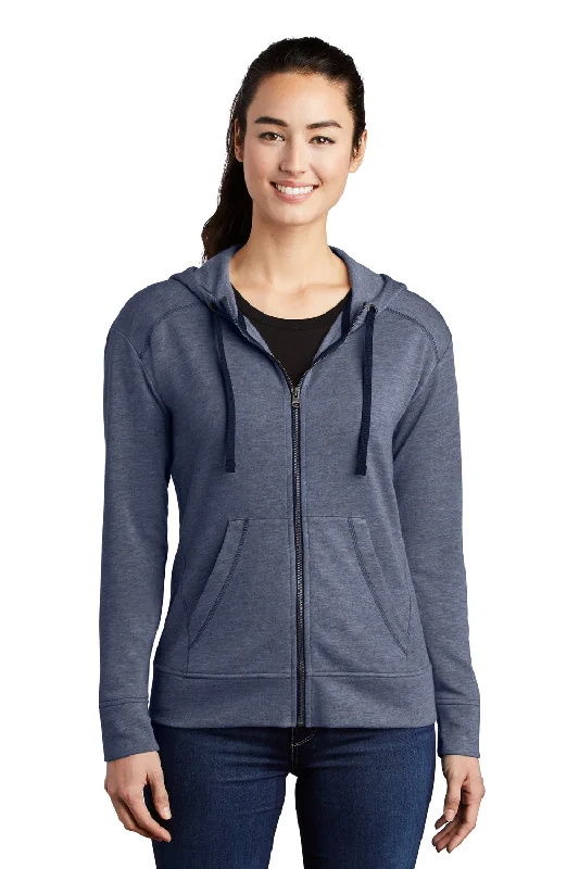 Shop Now and Save!Sport-Tek Womens Moisture Wicking Fleece Full Zip Hooded Sweatshirt Hoodie - Heather True Navy Blue Shop Now and Save!Sport-Tek Womens Moisture Wicking Fleece Full Zip Hooded Sweatshirt Hoodie - Heather True Navy Blue