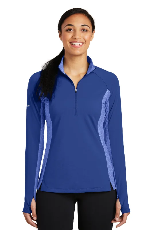 Time to Save Big!Sport-Tek Womens Sport-Wick Moisture Wicking 1/4 Zip Sweatshirt - True Royal Blue/Heather True Royal Blue - Closeout Time to Save Big!Sport-Tek Womens Sport-Wick Moisture Wicking 1/4 Zip Sweatshirt - True Royal Blue/Heather True Royal Blue - Closeout