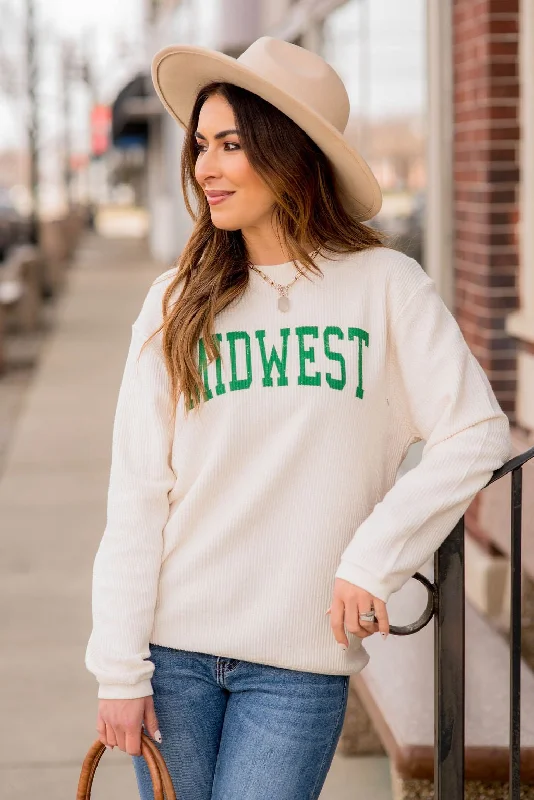 Must-Have Deals Inside!Spring Midwest Ribbed Crewneck