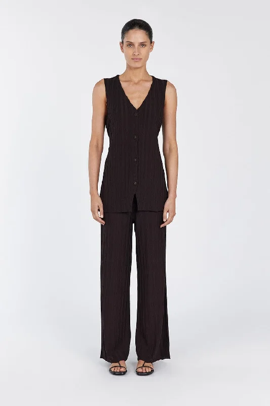 Save More Than Ever!SYLVIA BITTER CHOC LONGLINE VEST