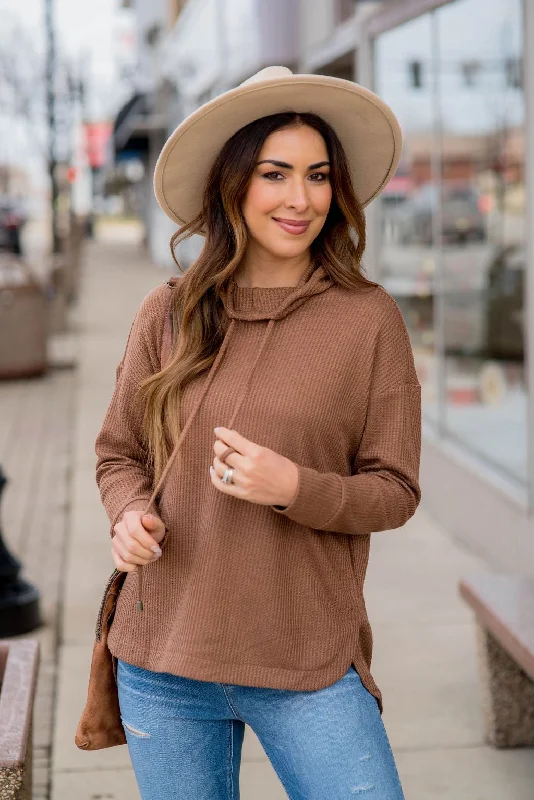Today’s Deals, Tomorrow’s Regrets!Thermal Side Slit Cowl Neck Sweatshirt