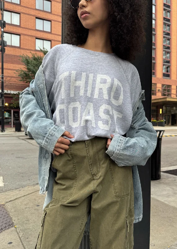 Save Money, Shop Happy!Third Coast Classic Crew Sweatshirt - Heather Grey & White