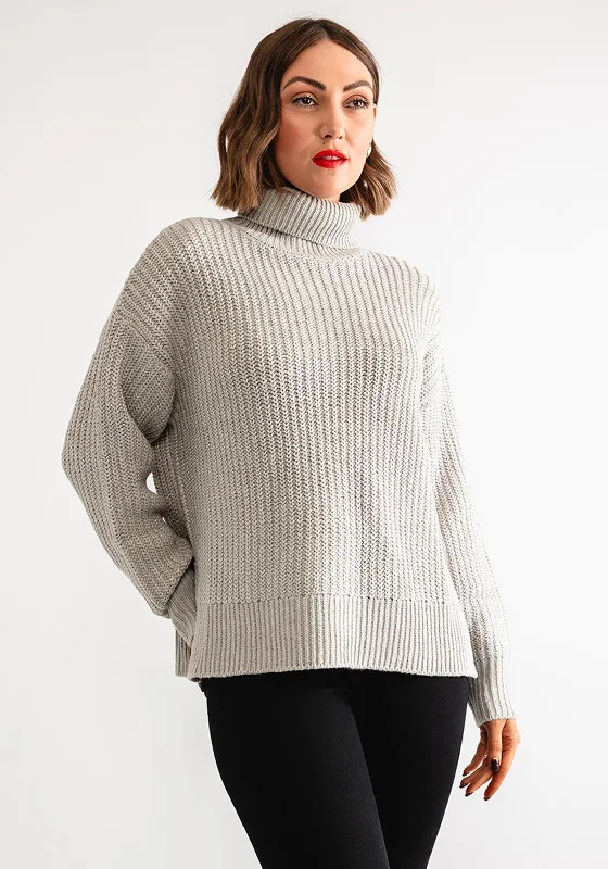 Your Dream Deal is Here!Tiffosi Womens Aurum Lurex Polo Neck Jumper, Silver
