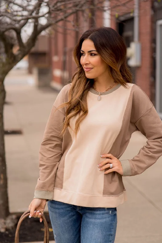 Mega Sale Happening Now!Tri Colored Stitched Sweatshirt