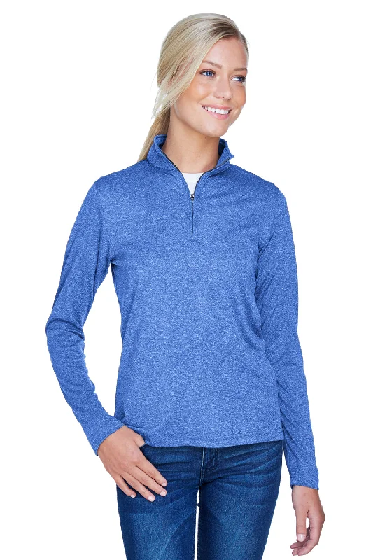 Don't Miss Out!UltraClub Womens Heather Cool & Dry Performance Moisture Wicking 1/4 Zip Sweatshirt - Heather Royal Blue Don't Miss Out!UltraClub Womens Heather Cool & Dry Performance Moisture Wicking 1/4 Zip Sweatshirt - Heather Royal Blue