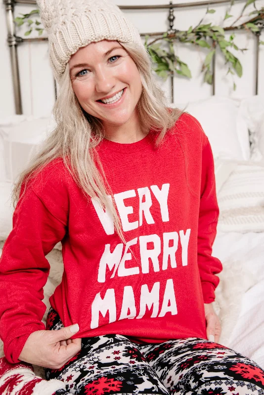 Save More with Every Purchase!Very Merry Mama Red Crewneck Sweatshirt** - Final Sale Save More with Every Purchase!Very Merry Mama Red Crewneck Sweatshirt** - Final Sale