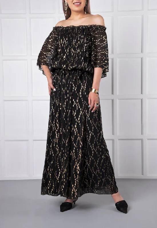Your Favorite Items on Sale Now!Gold Lurex Oval Pattern Skirt