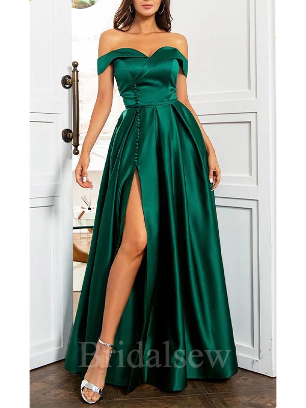 Bigger Savings, Better Shopping!A-line Off The Shoulder Green Satin Black Girls Slay Women Long Evening Prom Dresses PD586 Bigger Savings, Better Shopping!A-line Off The Shoulder Green Satin Black Girls Slay Women Long Evening Prom Dresses PD586