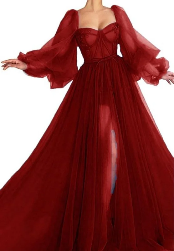 Incredible Savings Inside!A-Line simple Prom Dress burgundy evening gown    cg21477