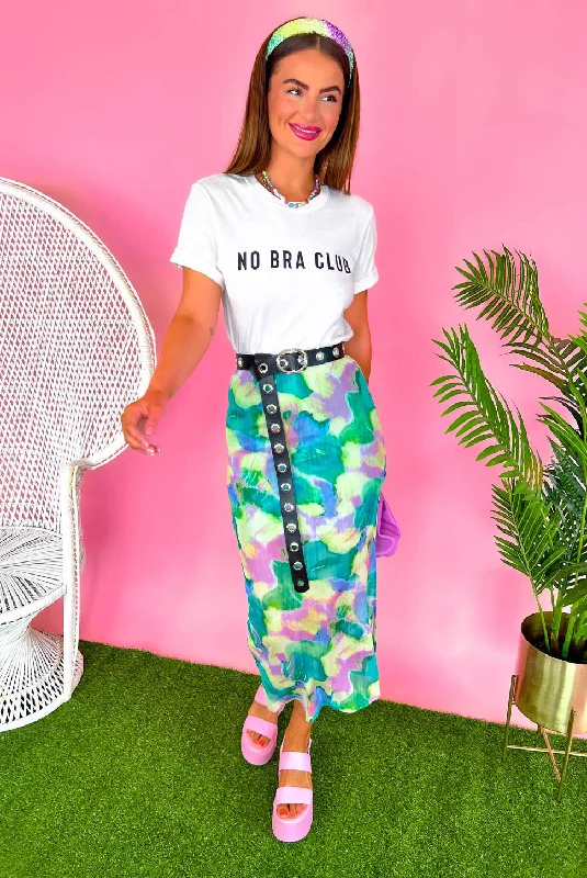 Score Huge Discounts Today!Admire Me - Green Lilac Printed Mesh Midi Skirt