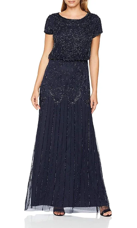 Mega Sale Happening Now!Adrianna Papell - 191906600 Embellished Mesh Blouson Evening Dress Mega Sale Happening Now!Adrianna Papell - 191906600 Embellished Mesh Blouson Evening Dress