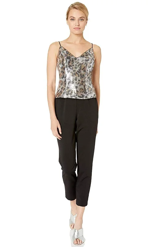 Everything Must Go!Adrianna Papell - AP1E206282 Sequined Animal Print Top Jumpsuit Everything Must Go!Adrianna Papell - AP1E206282 Sequined Animal Print Top Jumpsuit